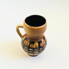 Lapid-Keramikvase aus Israel aus der Mitte des Jahrhunderts mit Henkel, signiert von Batia, um 1970