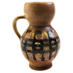 Lapid-Keramikvase aus Israel aus der Mitte des Jahrhunderts mit Henkel, signiert von Batia, um 1970