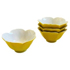 Vintage Yellow Lotus Bowls - Set of 6 - Snack or Rice Bowls