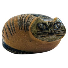 Mid Century Lisa Larson Pottery Cat Figurine - Lilla Zoo Series, Sweden