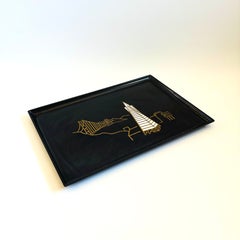 Large Vintage Transamerica Tray by Couroc of Monterey, CA