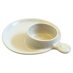 Vintage Speckled Ceramic Chip and Dip Serving Tray by Robert Weiss of CA, 1960s