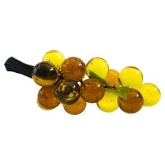 Mid Century Large Yellow Lucite Grape Cluster, 1960s