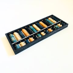 Vintage Japanese Wood Abacus with Blue Stained Beads