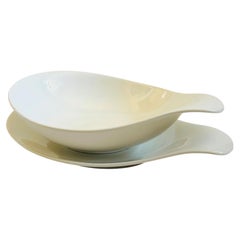 Mid Century Lugged Serving Bowl and Platter Set, Eva Zeisel for Hallcraft, 1950s