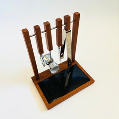 Mid Century Teak Hanging Bar Tool Set by Georges Briard, 1960s