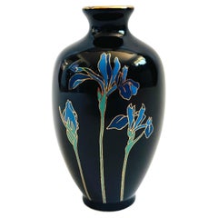 Vintage-Keramikvase „Black Iris“ von Otagiri, Japan, um die 1980er Jahre