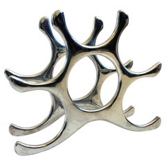 Vintage Sculptural Aluminum Table Top Wine Rack by Michael Noll, Circa 1980s