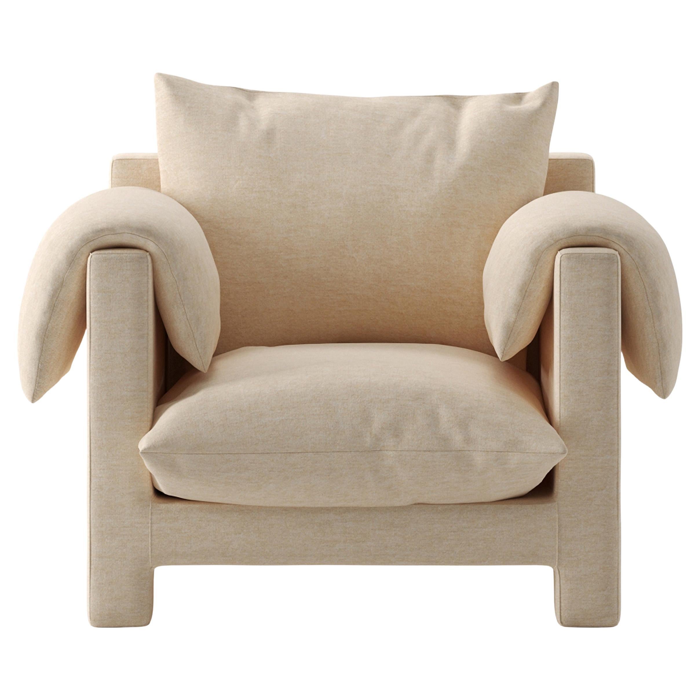 La Plume Armchair handmade in Great Britain - Client own fabric option For Sale