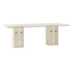 Conservatory Large Outdoor Dining Table in Stainless Steel Powder Coated White