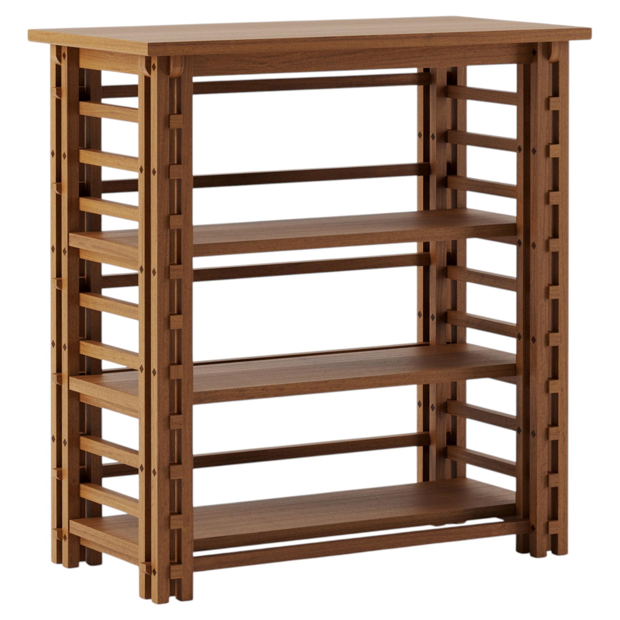 Pre-owned Lemon Tsumo Shelf Unit Solid Iroko With Wenge Tenons By  In Brown
