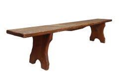 Late 19th Century Rustic French Pine Bench