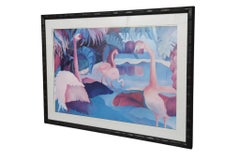 Fantasy Flamingos Framed Signed Print by Cindia Carlson