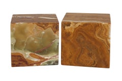 Cube Onyx Bookends, a Pair