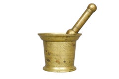 Antique Brass Pharmacy Pestle and Mortar