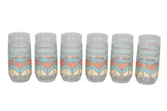 Bicchieri in vetro in stile Mid-Century del sud-ovest, set da 6