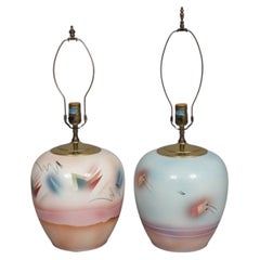 Judith Stiles Postmodern Table Lamps, Circa 1980, a Pair