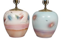 Judith Stiles Postmodern Table Lamps, Circa 1980, a Pair