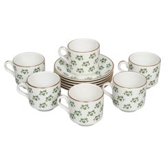Tazze da tè e piattini con trifoglio irlandese della Arklow Pottery
