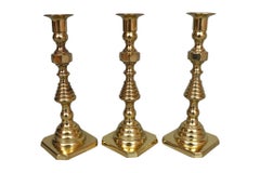 Baldwin Brass Beehive Candlestick Holders, Set of 3