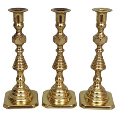 Baldwin Brass Beehive Candlestick Holders, Set of 3