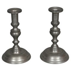 Woodbury Pewterers Candlestick Holders, a Pair