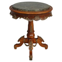 French Empire Green Marble Top Table