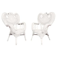 Sillones de mimbre Heywood Wakefield, un par