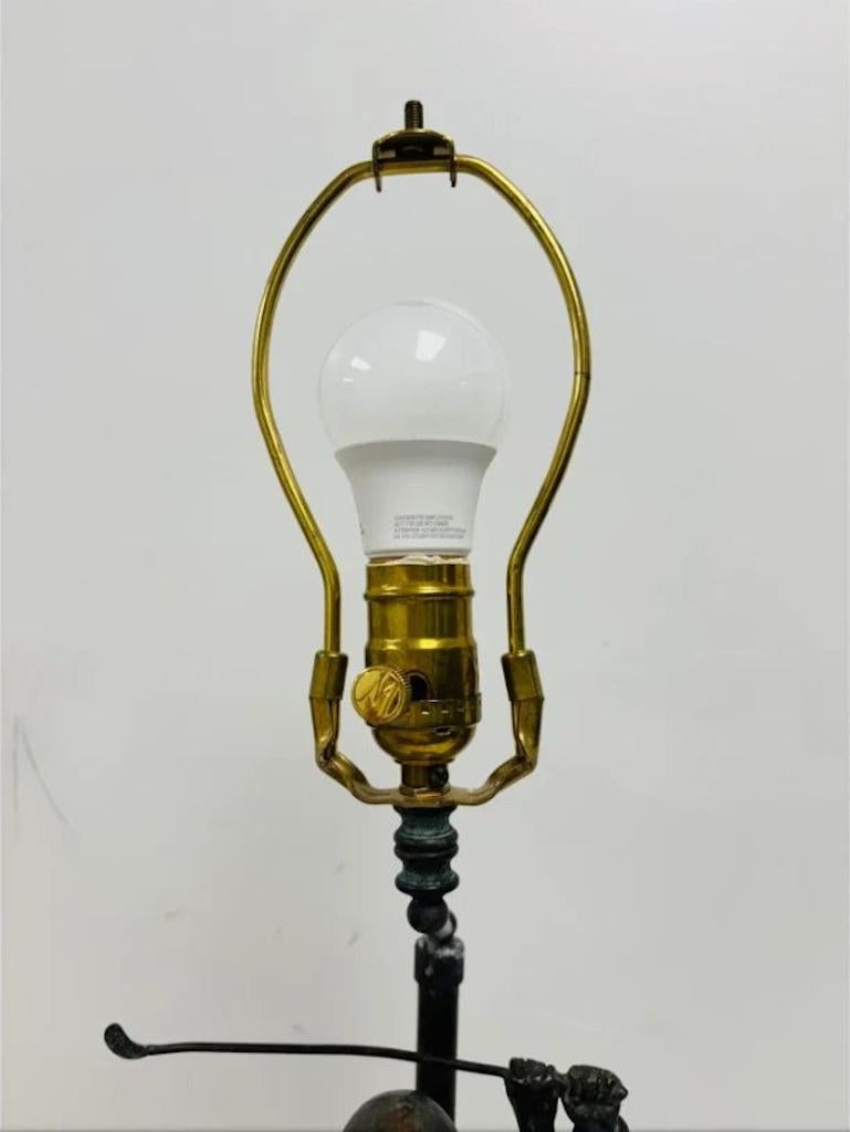 Maitland Smith Bronze Golfer Table Lamp For Sale 1
