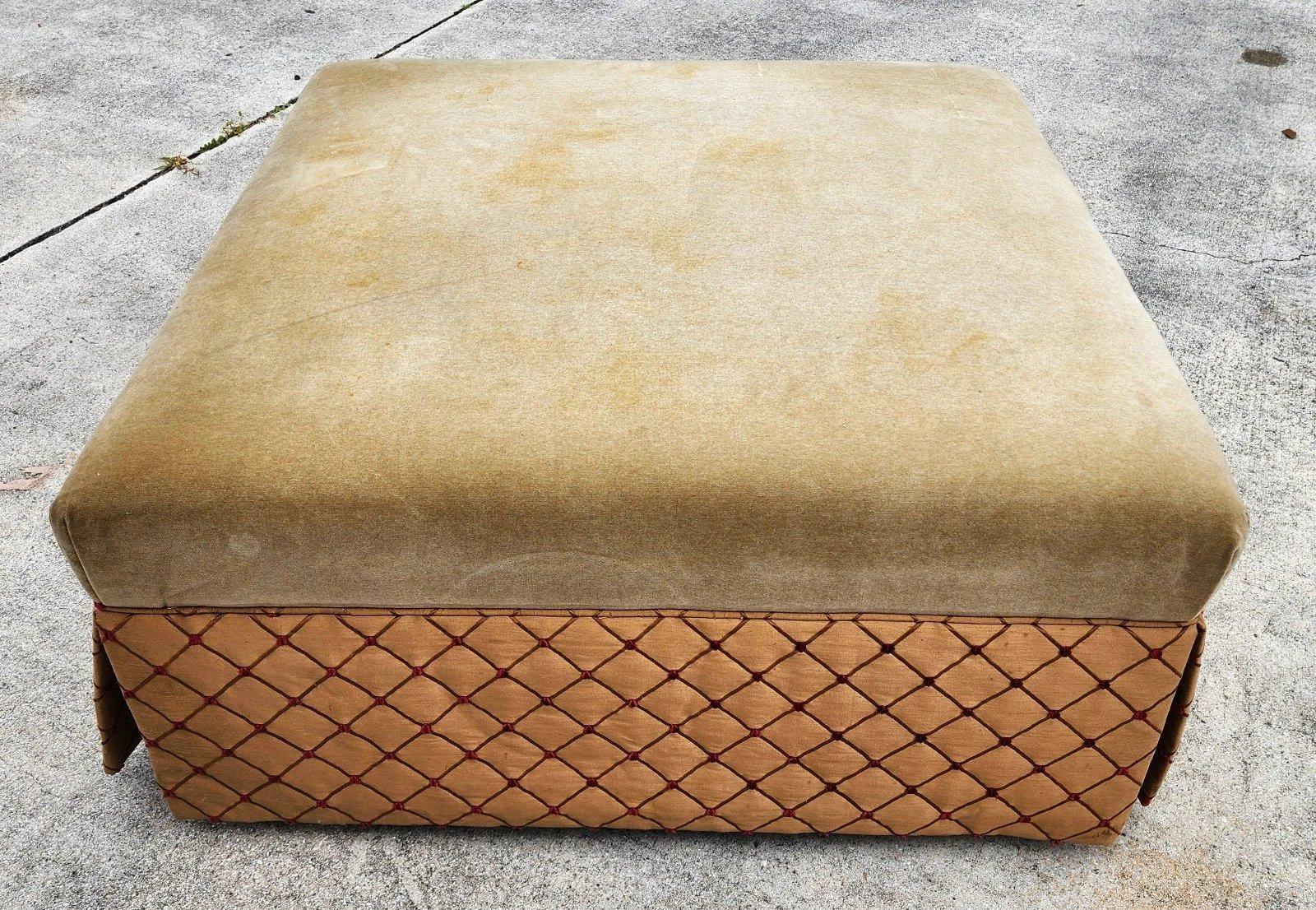 Cotton Walter E Smithe Cocktail Ottoman For Sale