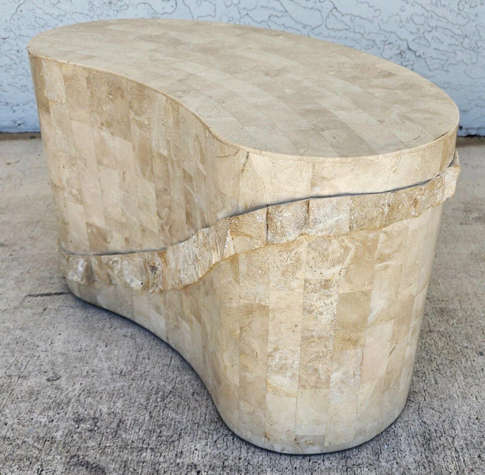 Maitland Smith Tessellated Stone Sculptural Coffee Side Table For Sale 4