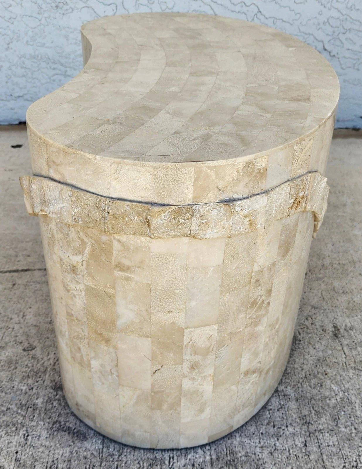 Maitland Smith Tessellated Stone Sculptural Coffee Side Table For Sale 5