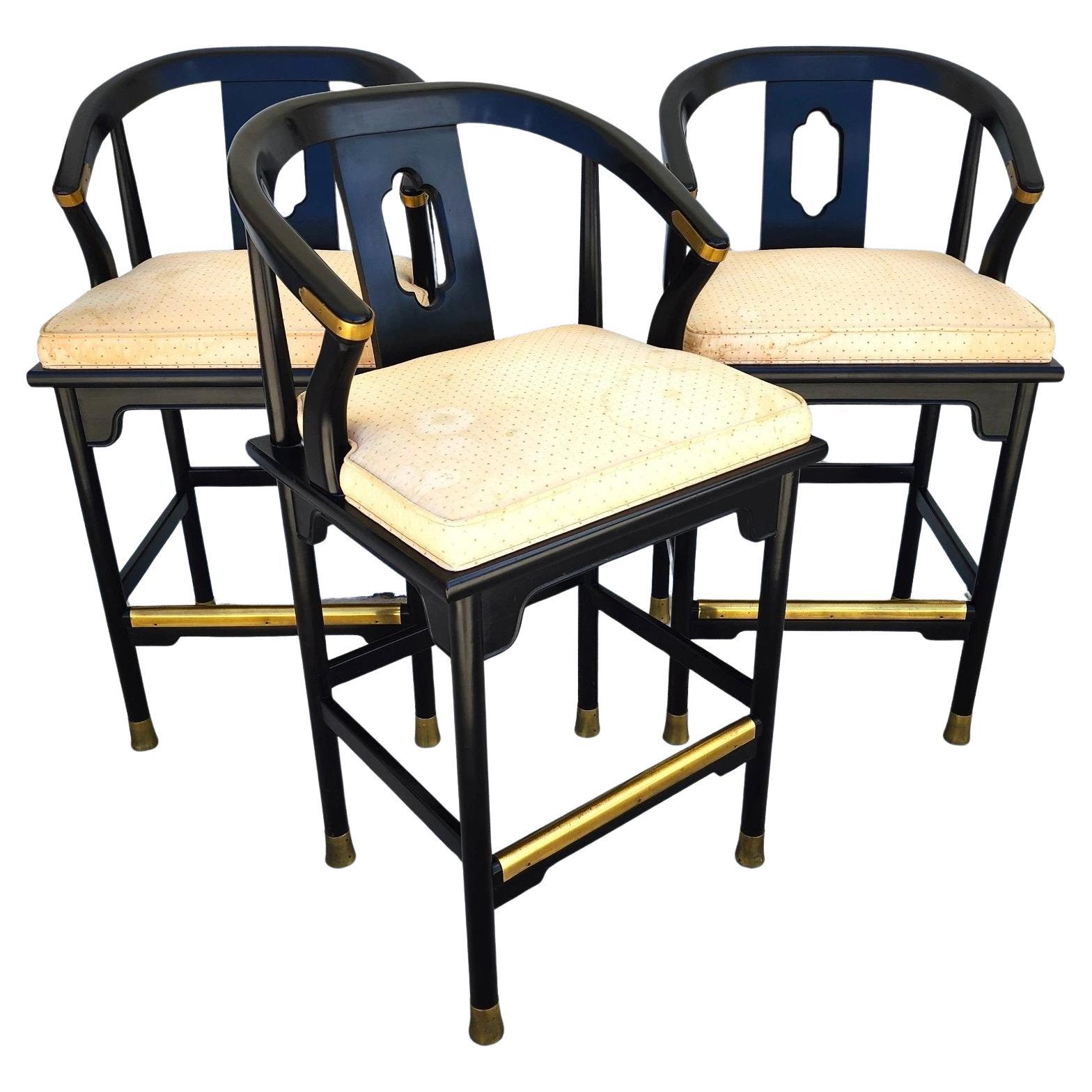 Sgabelli da bar asiatici Ming Ming di James Mont by Century Furniture in vendita