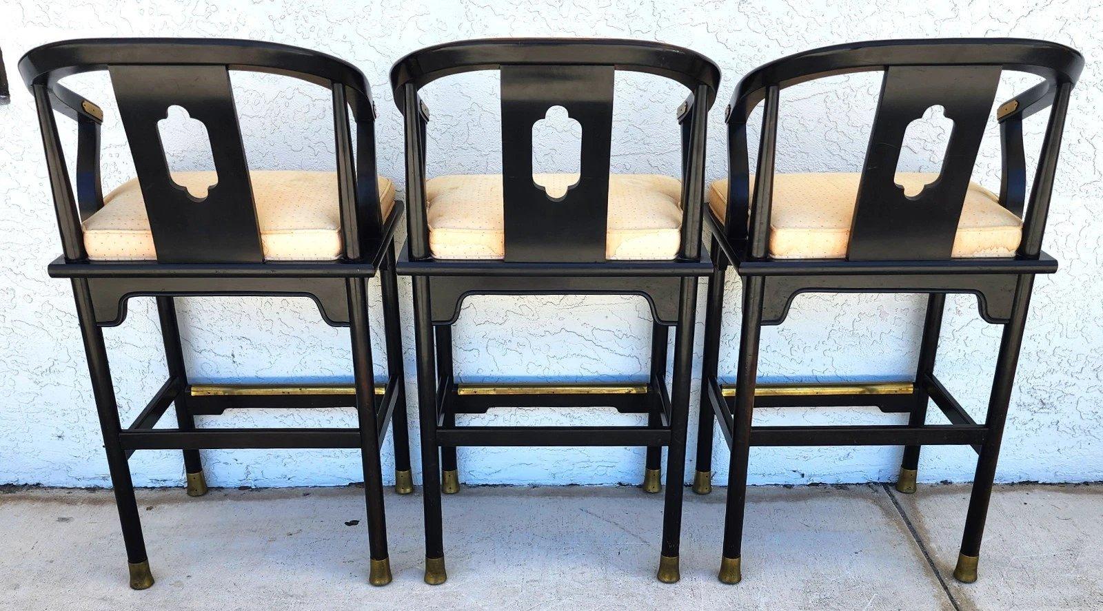 Sgabelli da bar asiatici Ming Ming di James Mont by Century Furniture In condizioni buone in vendita a Lake Worth, FL