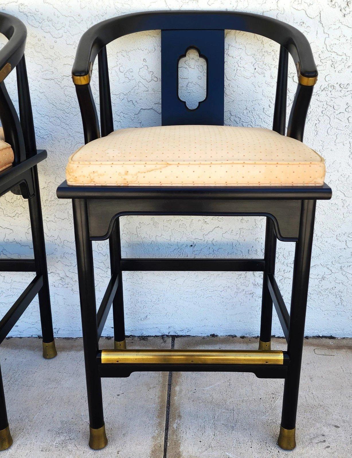 Legno Sgabelli da bar asiatici Ming Ming di James Mont by Century Furniture in vendita
