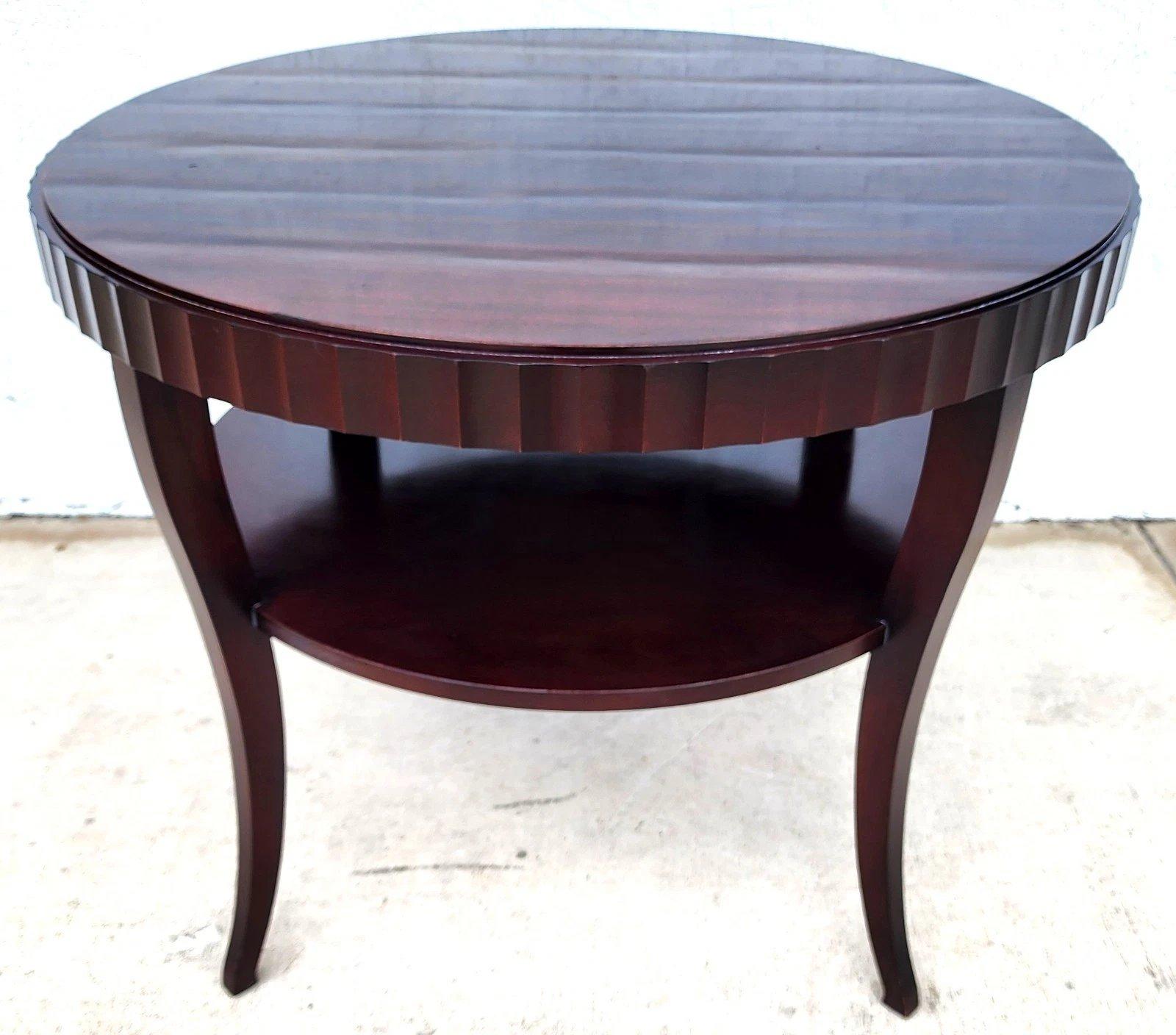 Mahogany Baker Barbara Barry Fluted Edge Table For Sale