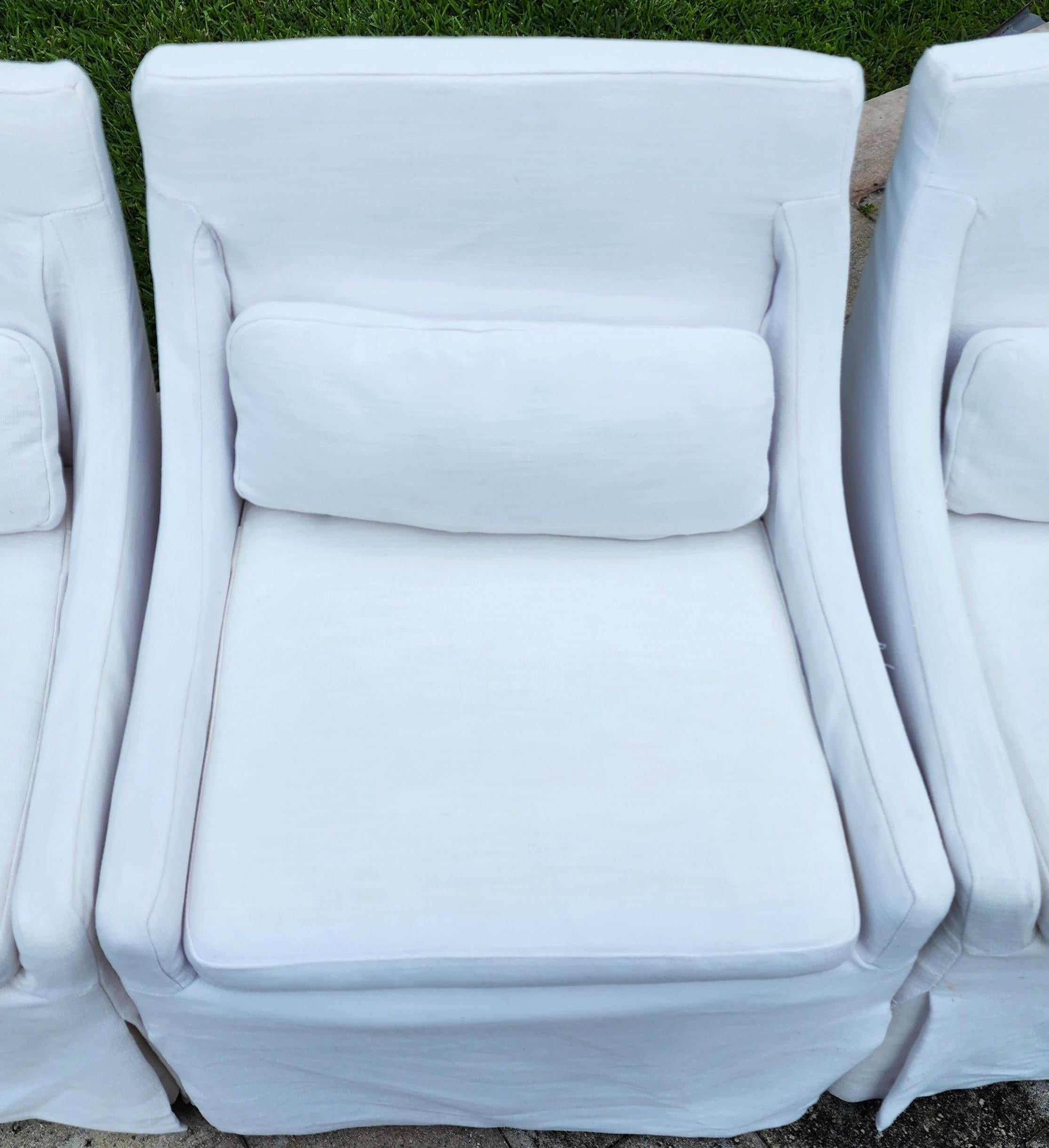 Restoration Hardware Low Belgian Slope Arm SLIPCOVERS ONLY 4er-Set (Organische Moderne) im Angebot