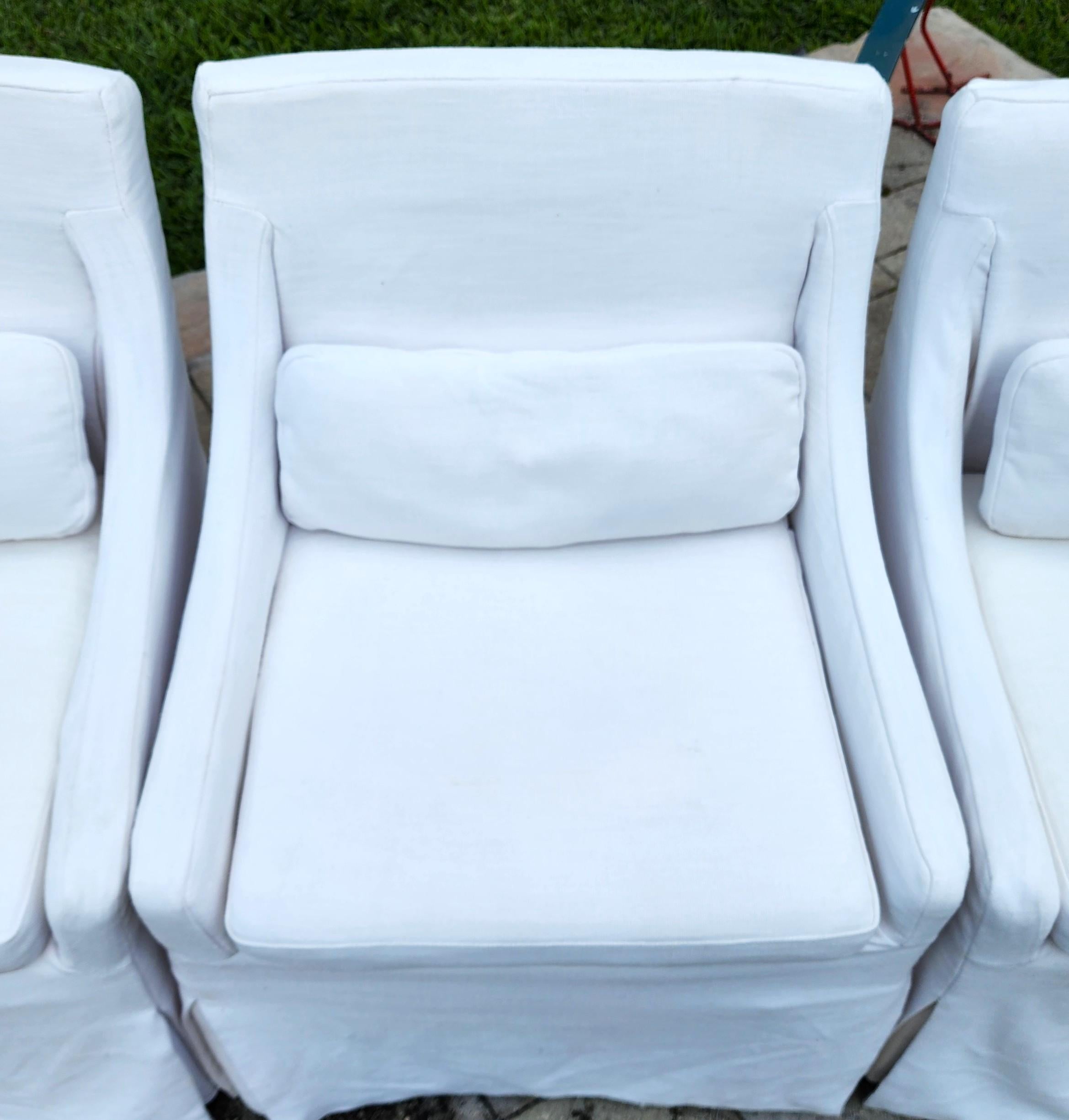 Restoration Hardware Low Belgian Slope Arm SLIPCOVERS ONLY 4er-Set im Zustand „Gut“ im Angebot in Lake Worth, FL
