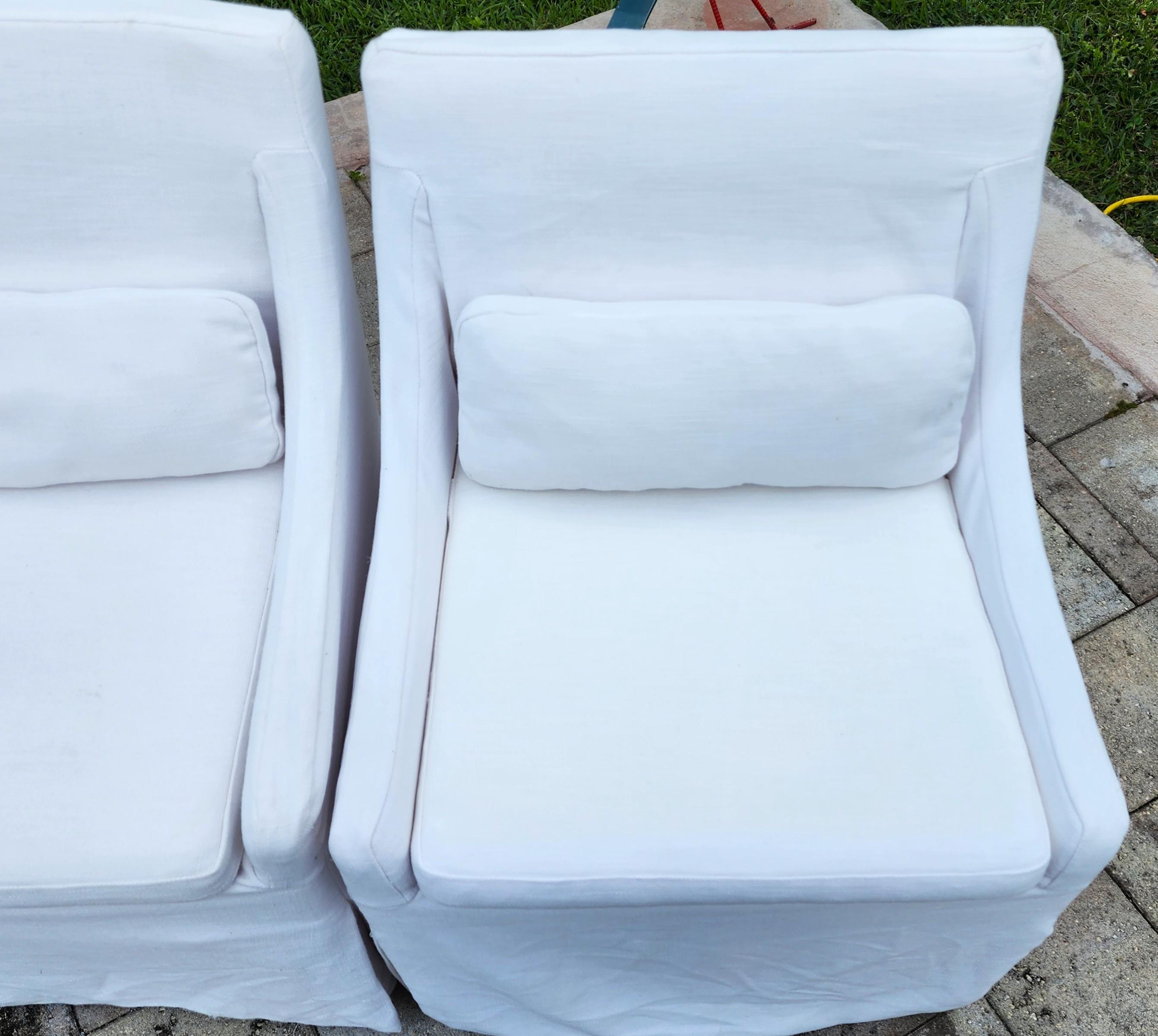 Restoration Hardware Low Belgian Slope Arm SLIPCOVERS ONLY 4er-Set (21. Jahrhundert und zeitgenössisch) im Angebot