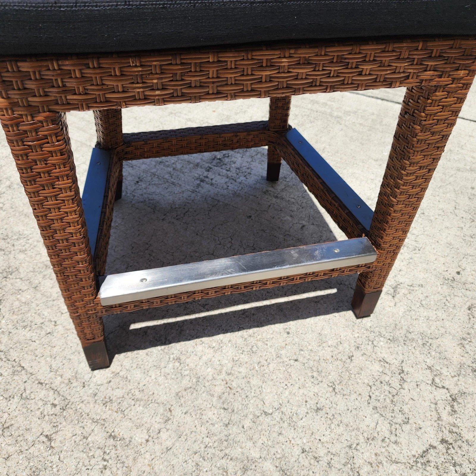Metal Ficks Reed MCM Wicker Counter Stools Set of 3 For Sale