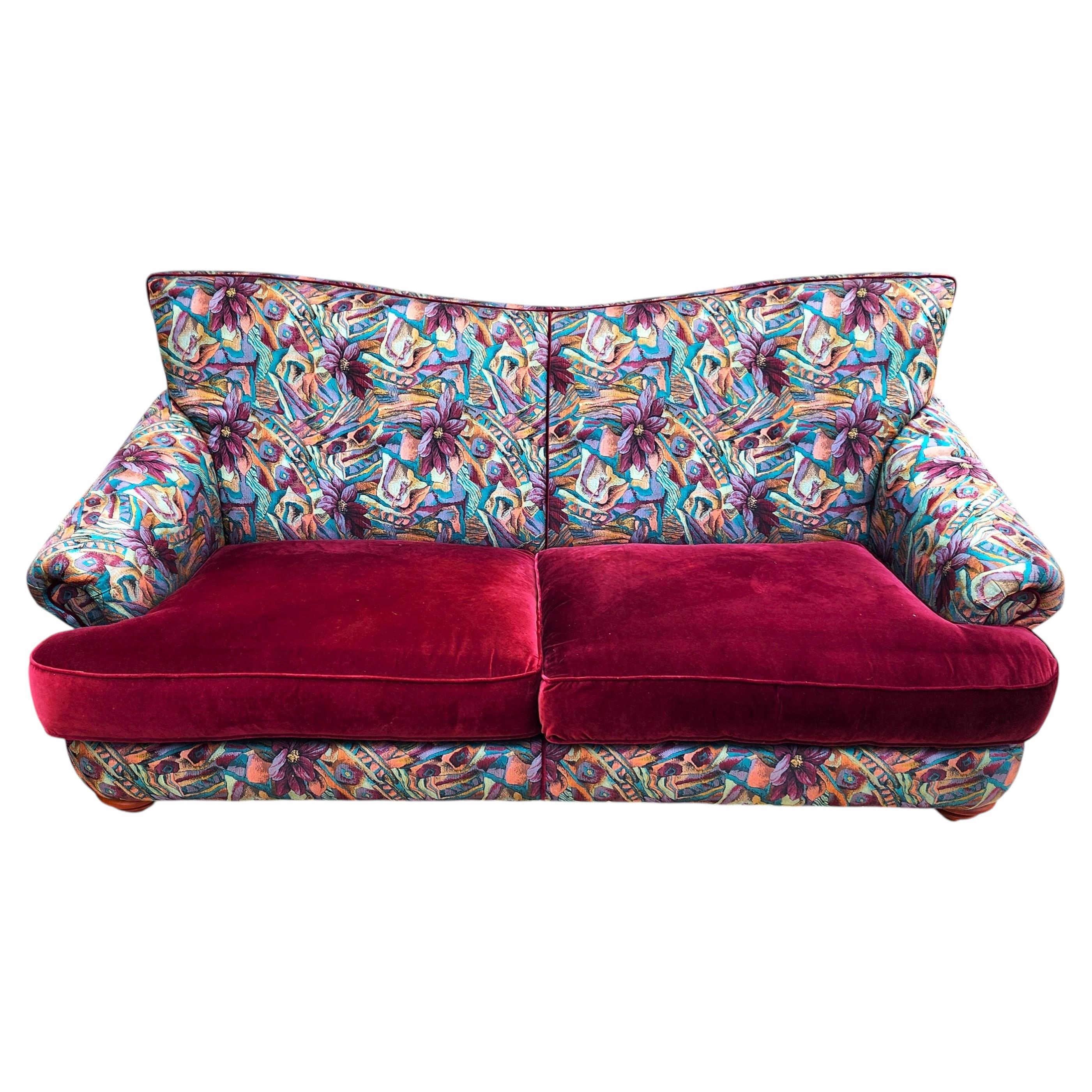 Thayer Coggin Art Nouveau Sofa Palm Beach Style For Sale
