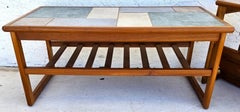Vintage Mobelfabrikken Toften Danish MCM Solid Teak & Tile Coffee & Side Tabl