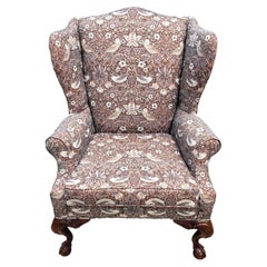 Vintage Hickory Chair Co Wingback William Morris Strawberry Thief Fabric