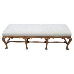 Jerry Pair Queen Anne Linen Walnut Califia Bench