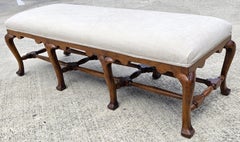 Jerry Pair Queen Anne Linen Walnut Califia Bench