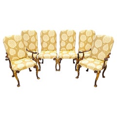 Karges Style George II Irish Georgian Revival Eagle Head Dining Chairs Set of 6