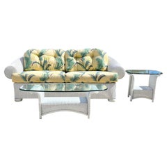 Lloyd Flanders English Garden Loom Wicker 3-teiliges Terrassenset für drinnen und draußen