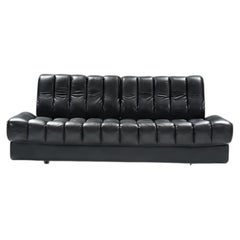 Stunning & Rare DS-85 sofa / daybed in original black leather by De Sede Swiss