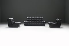Stunning & Rare DS-85 matching sofa set in black leather by De Sede Swiss