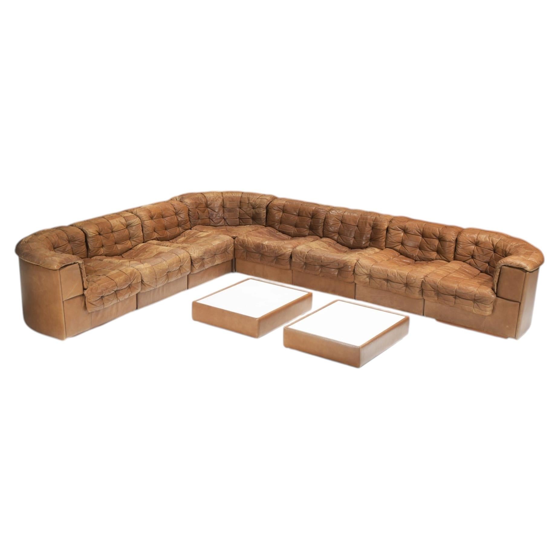 Modular (10) Vintage DS-11 Modular Sofa in original cognac leather De Sede Swiss